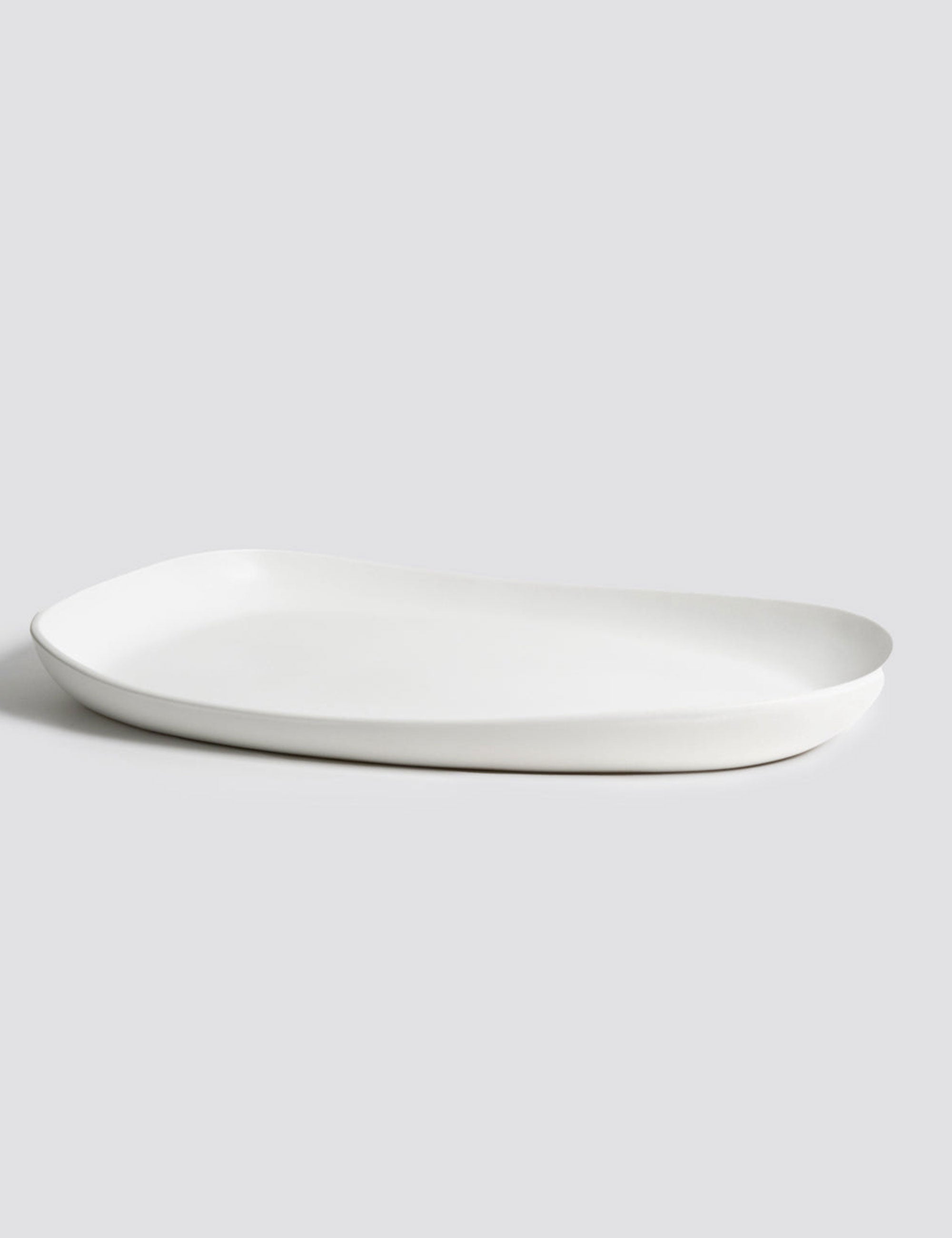 Handcrafted Modern Ceramic Platter, White, Large
