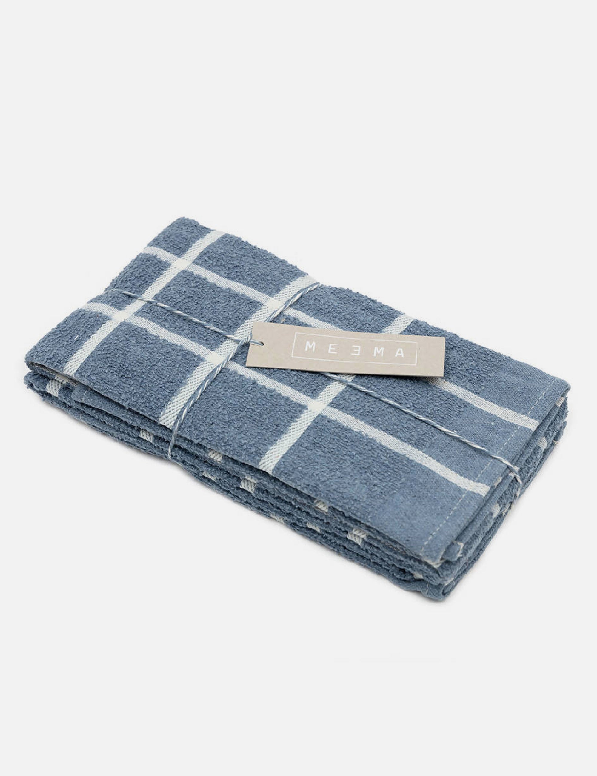 Upcycled Cotton Kitchen Towels, Blue Plaid, Set of 2