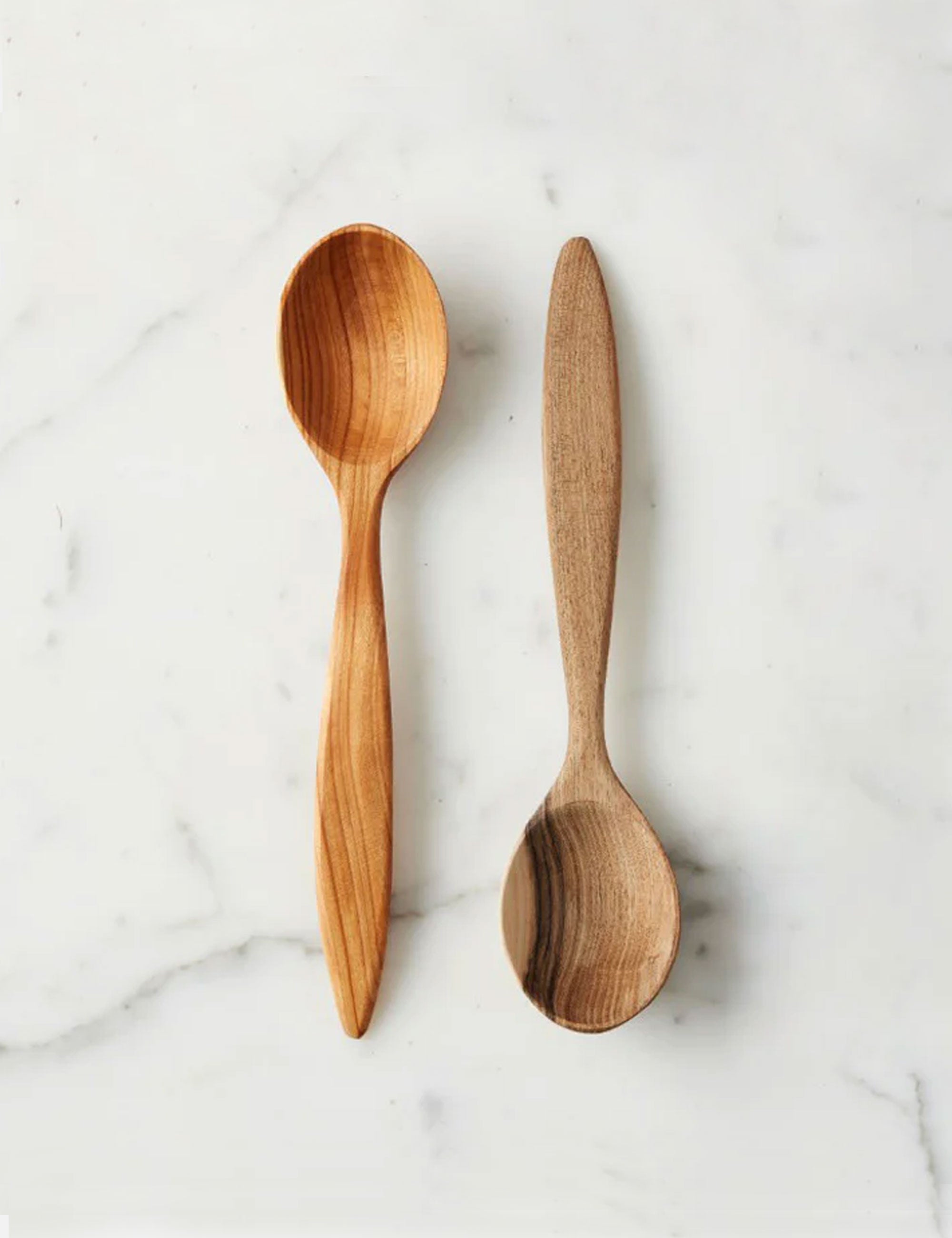 Handcrafted Wood Serving Spoons, Set of 2