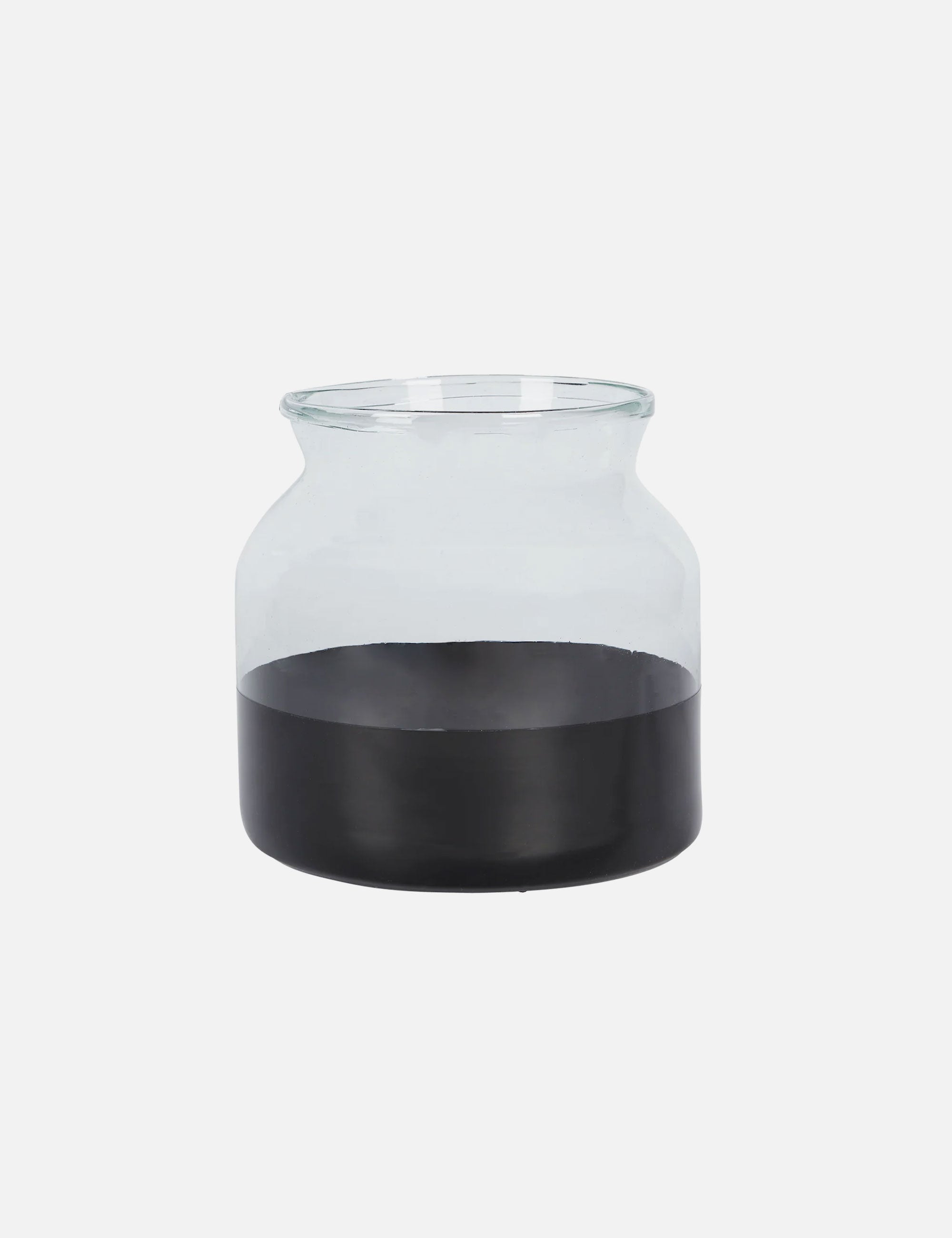 Recycled Glass Colourblock Vase, Black