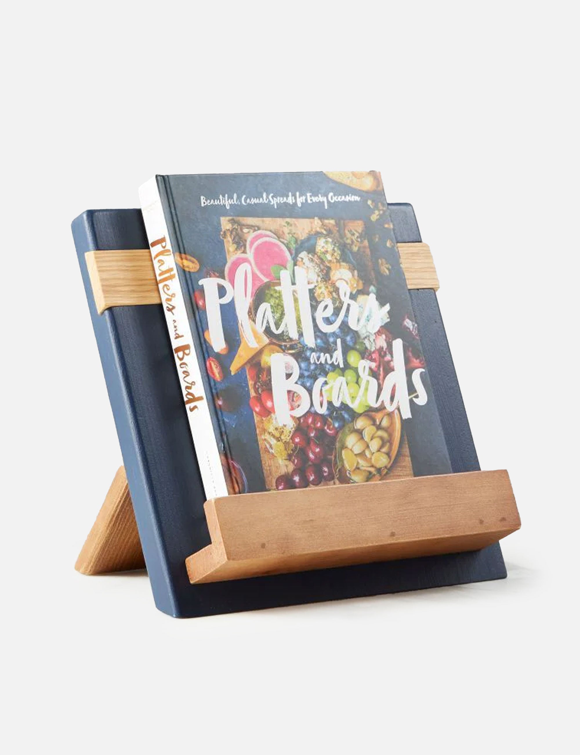 Reclaimed Wood Recipe Book/iPad Holder, Navy